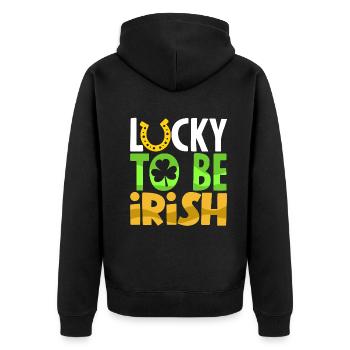 Lucky To Be Irish Celebrate Ireland St Patricks - Veste à capuche bio Premium Unisexe - noir - Dos - Nico (187cm)