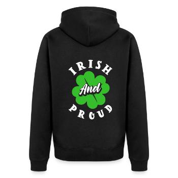 Les Irlandais et les fiers célèbrent la Saint-Patrick en Irlande - Veste à capuche bio Premium Unisexe - noir - Dos - Nico (187cm)