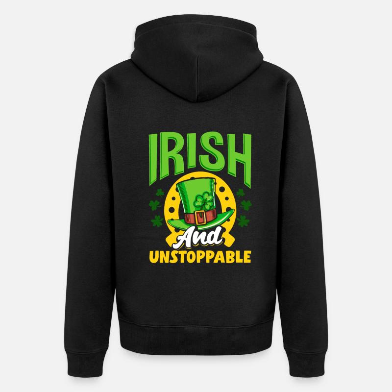 Irlandais et irréparable Irlande Saint-Patrick - Veste à capuche bio Premium Unisexe - noir