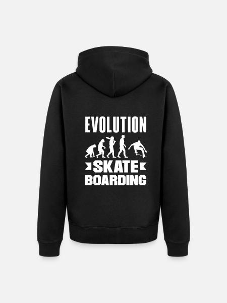Evolution Skateboarding Skate Retro Streetwear - Unisex Premium Organic Zip Hoodie - black