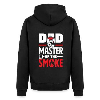 Dad The Master Of The Smoke Father's Day BBQ - Unisex Premium Bio Zip Hoodie - Schwarz - Hinten - Nico (187cm)