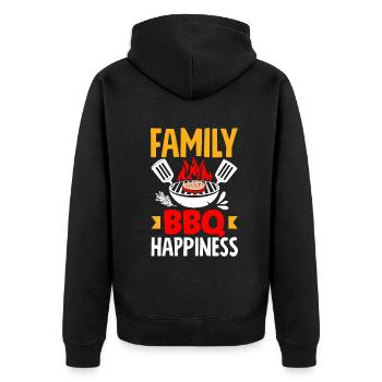 Barbecue en famille Bonheur Fête des pères Grill - Veste à capuche bio Premium Unisexe - noir - Dos - Nico (187cm)