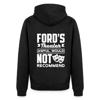 Theater Awful Theatre Actor Symphony - Unisex Premium Bio Zip Hoodie - Schwarz - Hinten - Nico (187cm)