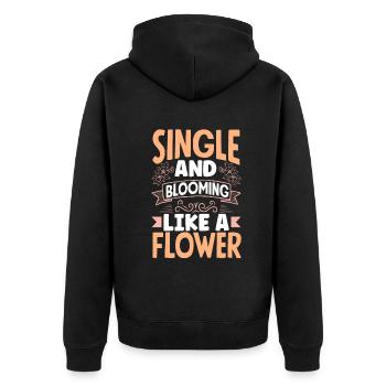 Célibataire et épanoui comme une fleur - Veste à capuche bio Premium Unisexe - noir - Dos - Nico (187cm)