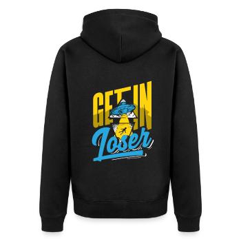 Get In Loser Science Fiction Alien - Unisex Premium Organic Zip Hoodie - black - Back - Nico (187cm)