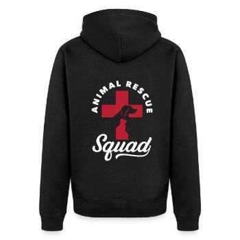Animal Rescue Squad - Unisex Premium Organic Zip Hoodie - black - Back - Nico (187cm)