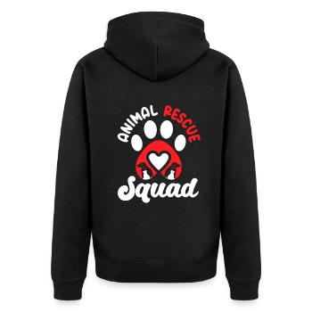 Animal Rescue Squad - Unisex Premium Organic Zip Hoodie - black - Back - Nico (187cm)