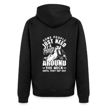Certaines personnes ont juste besoin d’un câlin autour du cou Jiu - Veste à capuche bio Premium Unisexe - noir - Dos - Nico (187cm)