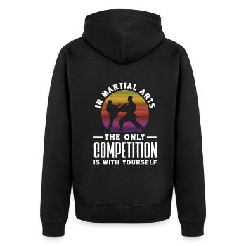 Dans la compétition d’arts martiaux est avec vous-même Jiu - Veste à capuche bio Premium Unisexe - noir - Dos - Nico (187cm)