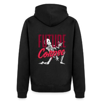 Future Corpse Dark Gothic Skeleton - Unisex Premium Organic Zip Hoodie - black - Back - Nico (187cm)