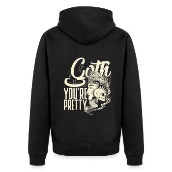 Goth You're Pretty Dark Gothic Pastel Goth - Unisex Premium Bio Zip Hoodie - Schwarz - Hinten - Nico (187cm)