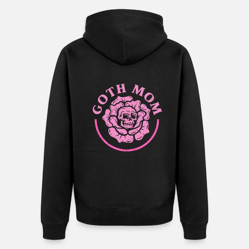 Goth Mom Squelette gothique foncé - Veste à capuche bio Premium Unisexe - noir