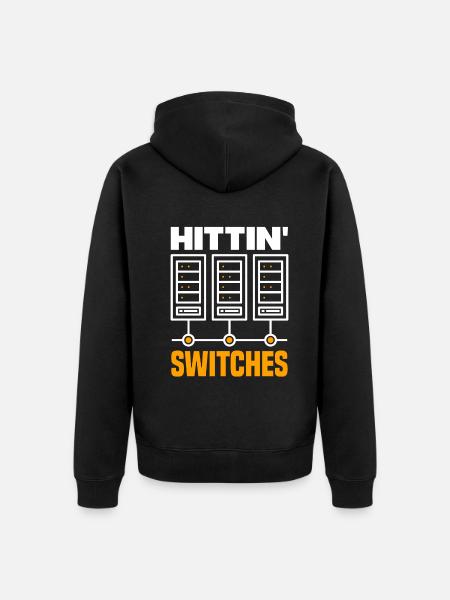 Hittin' Switches Network Admin - Unisex Premium Organic Zip Hoodie - black