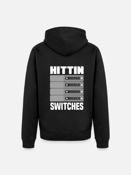Hittin' Switches Network Admin - Unisex Premium Organic Zip Hoodie - black