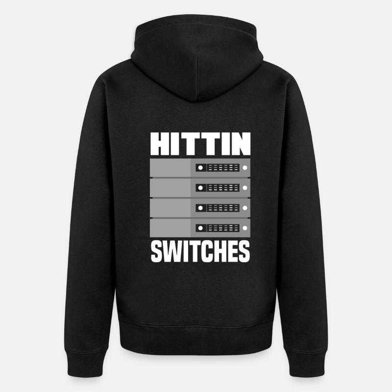 Hittin' Switches Network Admin - Unisex Premium Bio Zip Hoodie - Schwarz