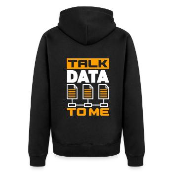 Talk Data To Me Network Admin - Veste à capuche bio Premium Unisexe - noir - Dos - Nico (187cm)