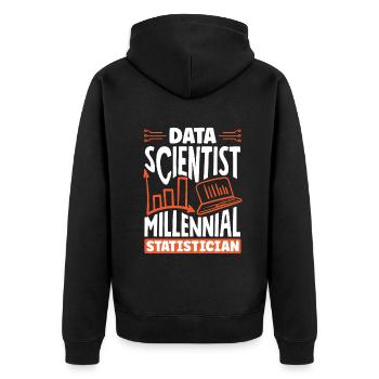 Data Scientist Millennial Statisticien - Veste à capuche bio Premium Unisexe - noir - Dos - Nico (187cm)