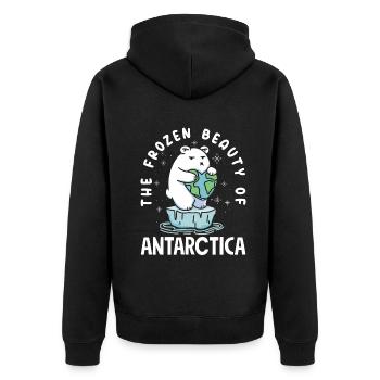 The frozen beauty of Antarctica Expedition - Unisex Premium Organic Zip Hoodie - black - Back - Nico (187cm)