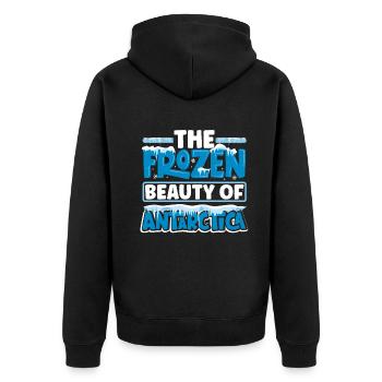 The frozen beauty of Antarctica Expedition - Unisex Premium Organic Zip Hoodie - black - Back - Nico (187cm)