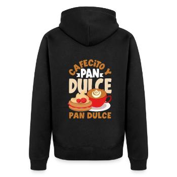 Pan Dulce Design pour un amateur de cuisine mexicaine avec - Veste à capuche bio Premium Unisexe - noir - Dos - Nico (187cm)
