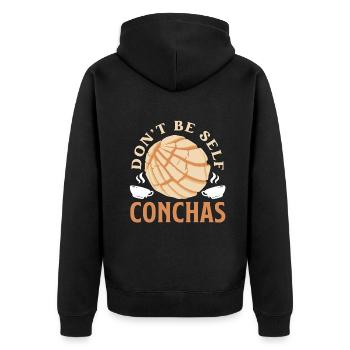 Conchas Design for a Mexican Food Lover with - Unisex Premium Organic Zip Hoodie - black - Back - Nico (187cm)