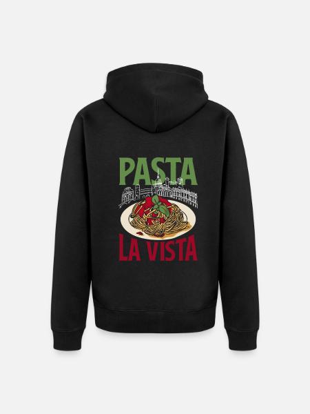 Pasta la vista - Unisex Premium Organic Zip Hoodie - black