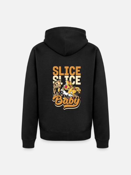 Slice slice baby - Unisex Premium Organic Zip Hoodie - black