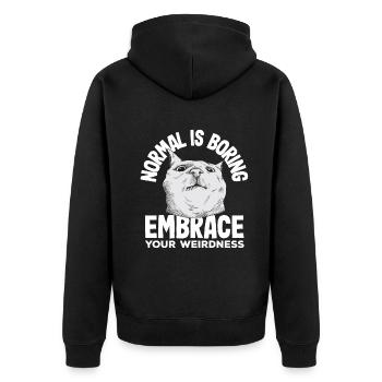 Normal, c’est ennuyeux Embrassez votre bizarrerie - Veste à capuche bio Premium Unisexe - noir - Dos - Nico (187cm)