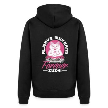 Mukbang et Sushi - Veste à capuche bio Premium Unisexe - noir - Dos - Nico (187cm)