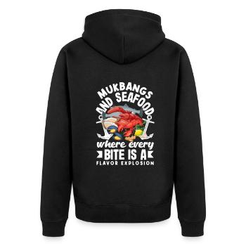 Mukbang and Cake - Unisex Premium Organic Zip Hoodie - black - Back - Nico (187cm)