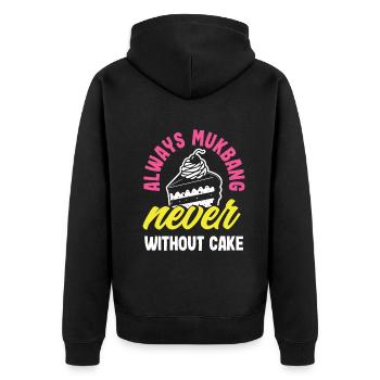 Mukbang and Cake - Unisex Premium Organic Zip Hoodie - black - Back - Nico (187cm)