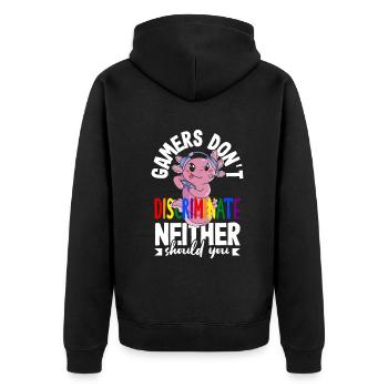 Les joueurs ne font pas de discrimination - vous ne devriez pas non plus - Veste à capuche bio Premium Unisexe - noir - Dos - Nico (187cm)