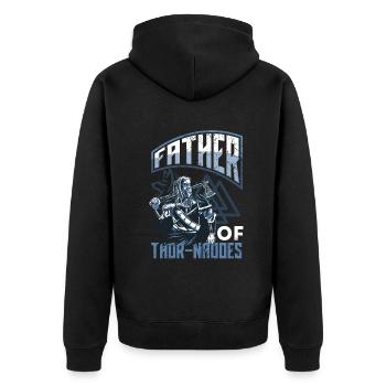 Father of Thor-nadoes Father's Day - Unisex Premium Organic Zip Hoodie - black - Back - Nico (187cm)