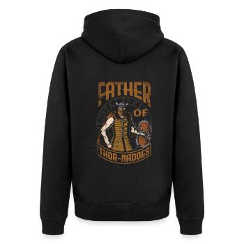 Father of Thor-nadoes Father's Day - Unisex Premium Organic Zip Hoodie - black - Back - Nico (187cm)