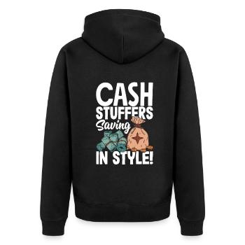 Cash Stuffers Saving in Style Budgeting Hack - Veste à capuche bio Premium Unisexe - noir - Dos - Nico (187cm)