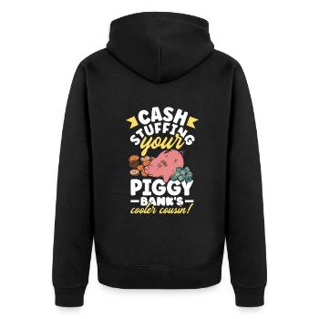 Cash Stuffing Le cousin cool de votre tirelire - Veste à capuche bio Premium Unisexe - noir - Dos - Nico (187cm)