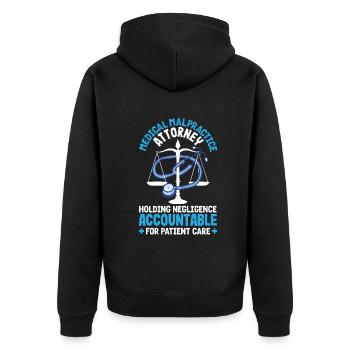 Avocat spécialisé dans la faute professionnelle médicale Soins aux patients - Veste à capuche bio Premium Unisexe - noir - Dos - Nico (187cm)