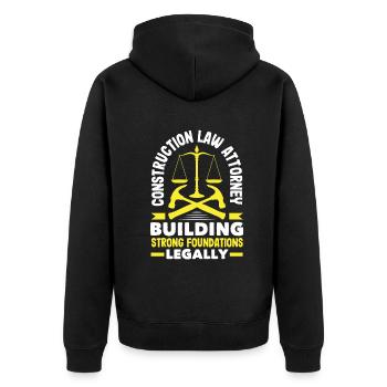 Avocat en droit de la construction: Building Strong - Veste à capuche bio Premium Unisexe - noir - Dos - Nico (187cm)