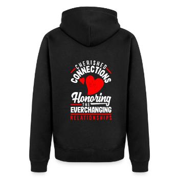 Honorer les relations en constante évolution - Veste à capuche bio Premium Unisexe - noir - Dos - Nico (187cm)