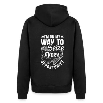 Je suis sur la bonne voie pour saisir toutes les opportunités - Veste à capuche bio Premium Unisexe - noir - Dos - Nico (187cm)