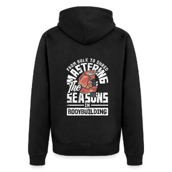 From Bulk to Shred Mastering the Seasons in - Unisex Premium Organic Zip Hoodie - black - Back - Nico (187cm)