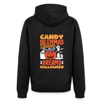 Dilemmes de bonbons Rêves diabétiques Halloween - Veste à capuche bio Premium Unisexe - noir - Dos - Nico (187cm)