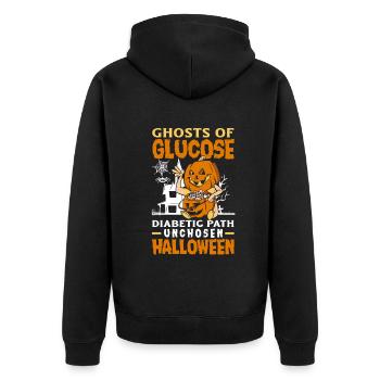 Fantômes du glucose Chemin diabétique Halloween non choisi - Veste à capuche bio Premium Unisexe - noir - Dos - Nico (187cm)