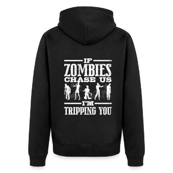 Costume d'amant de zombie pour Halloween drôle - Veste à capuche bio Premium Unisexe - noir - Dos - Nico (187cm)
