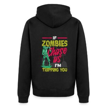 Costume d'amant de zombie pour Halloween drôle - Veste à capuche bio Premium Unisexe - noir - Dos - Nico (187cm)
