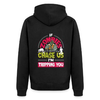 Costume d'amant de zombie pour Halloween drôle - Veste à capuche bio Premium Unisexe - noir - Dos - Nico (187cm)