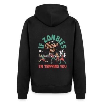 Zombie Lover Cosume for Funny Halloween - Unisex Premium Bio Zip Hoodie - Schwarz - Hinten - Nico (187cm)