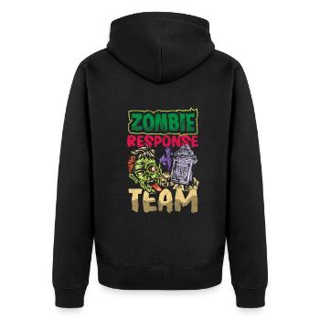 Zombie Lover Cosume for Funny Halloween - Unisex Premium Organic Zip Hoodie - black - Back - Nico (187cm)