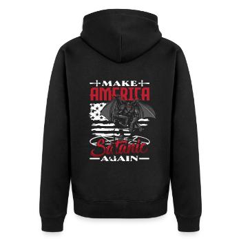 Satan rend l’Amérique satanique à nouveau occulte - Veste à capuche bio Premium Unisexe - noir - Dos - Nico (187cm)