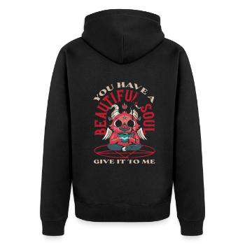 Satan Tu as une belle âme Donnez-le-moi - Veste à capuche bio Premium Unisexe - noir - Dos - Nico (187cm)